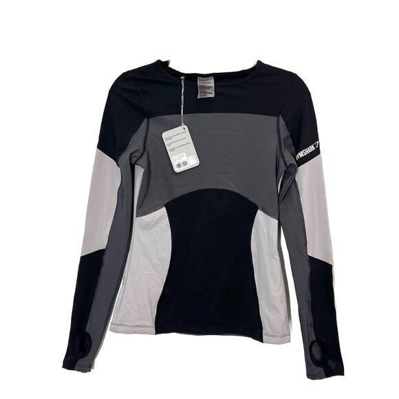 Gym Shark Long Sleeve Shirt Women’s M Stretch Athletic Color Block - Picture 1 of 6